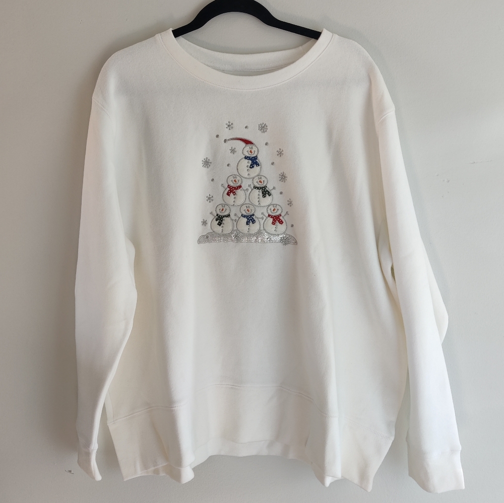 NWT Field Gear Snowman Christmas Sweatshirt 1X